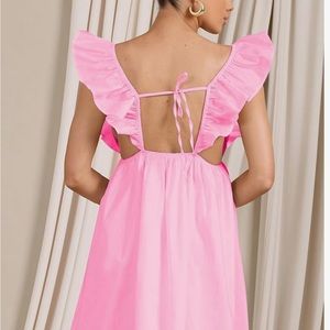 Womens spring v neck knot back casual dress XS